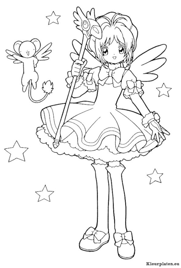 Sakura kleurplaten