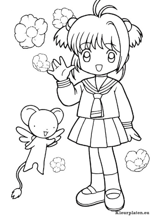 Sakura kleurplaten