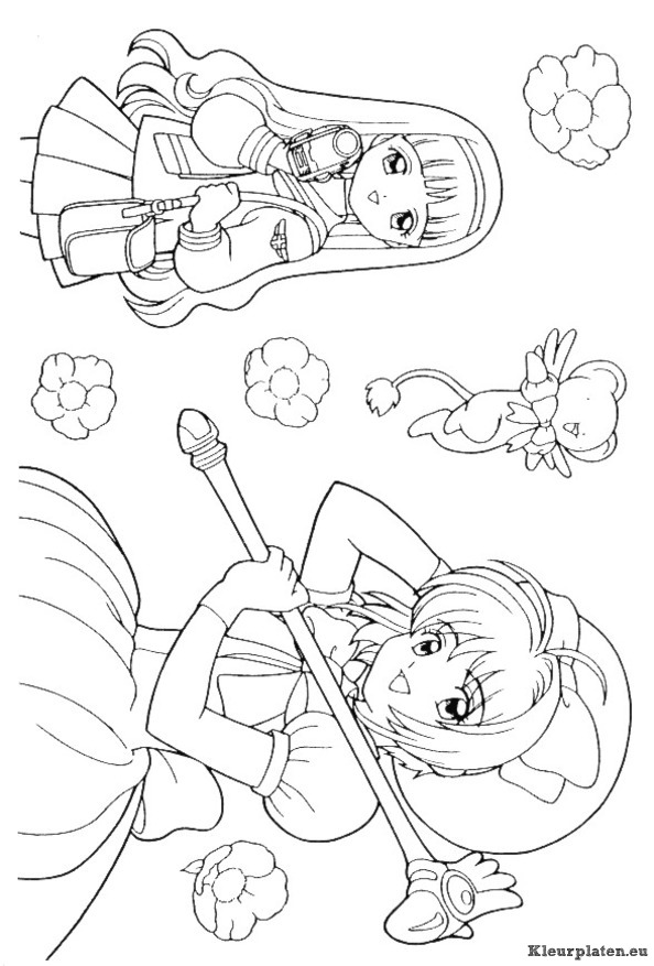 Sakura kleurplaten