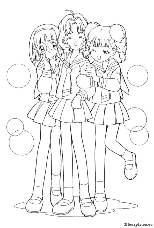 Sakura kleurplaten