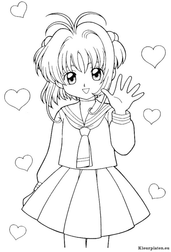 Sakura kleurplaten