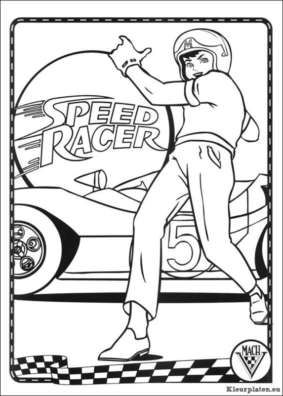 Speed racer kleurplaat