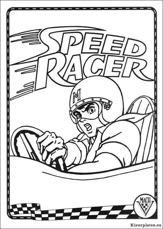 Speed racer kleurplaat