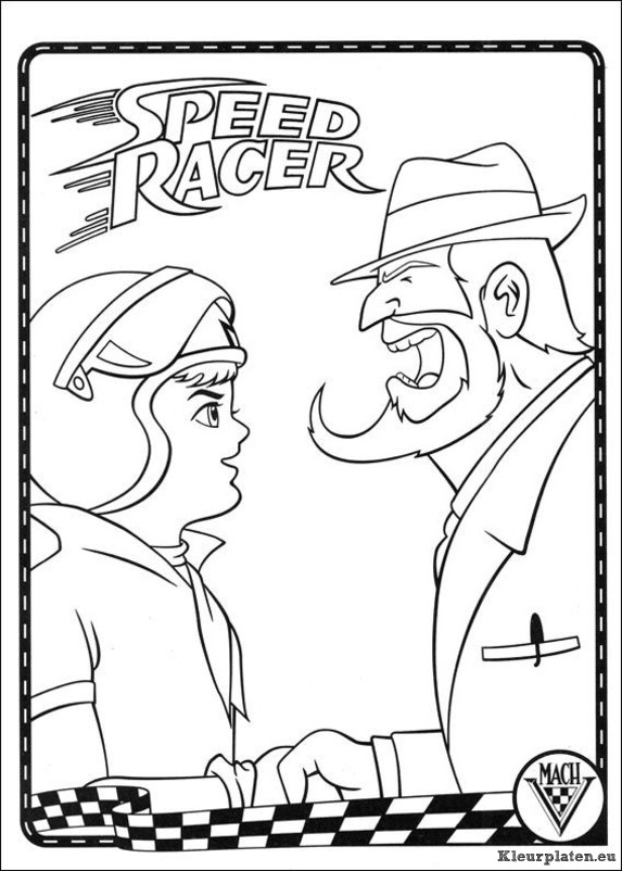 Speed racer kleurplaten