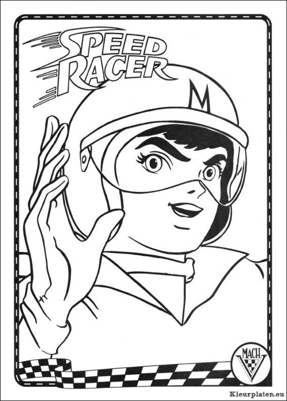 Speed racer kleurplaat