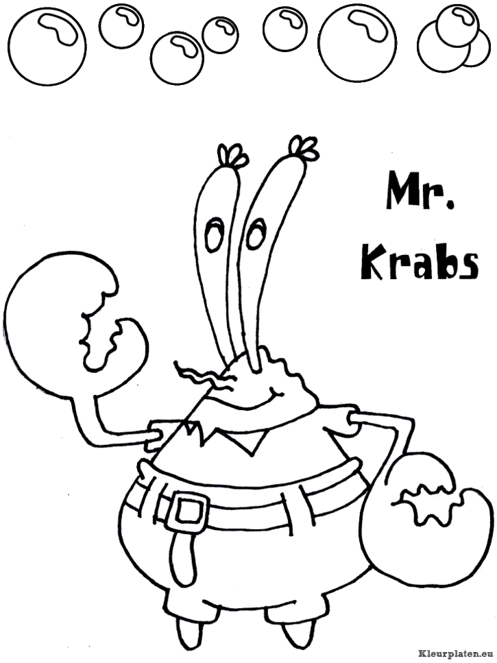 Spongebob kleurplaat