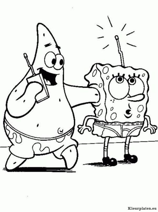 Spongebob kleurplaat