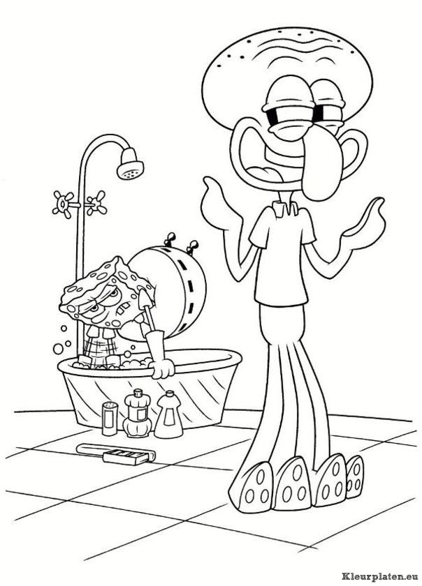 Spongebob kleurplaten