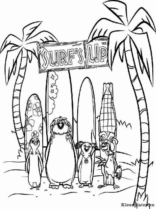 Surfs up kleurplaat