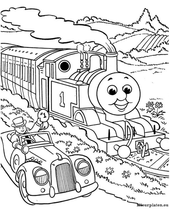 Thomas de trein kleurplaat