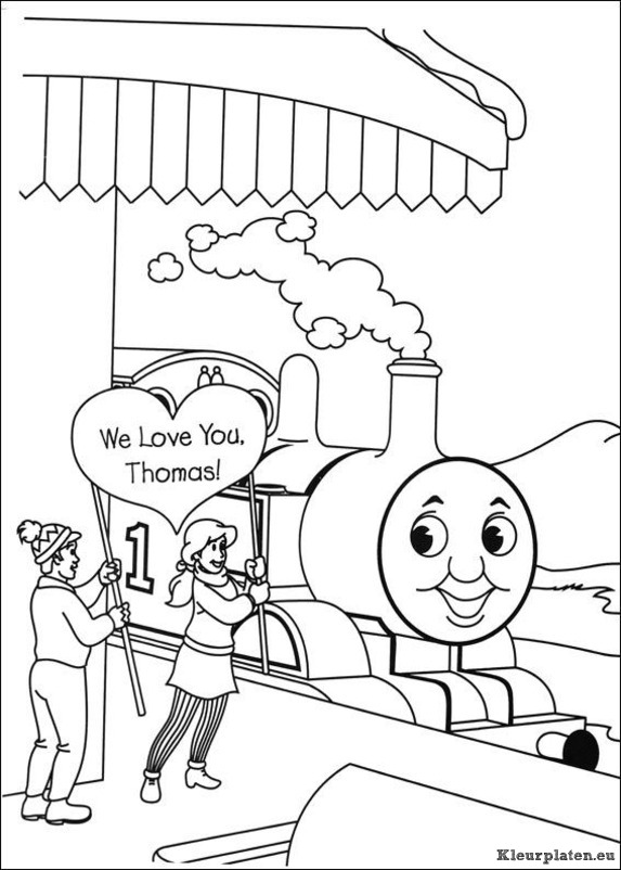 Thomas de trein kleurplaat