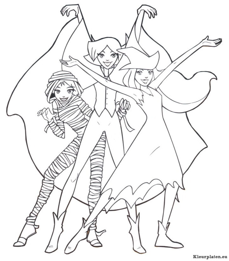 Totally spies kleurplaten