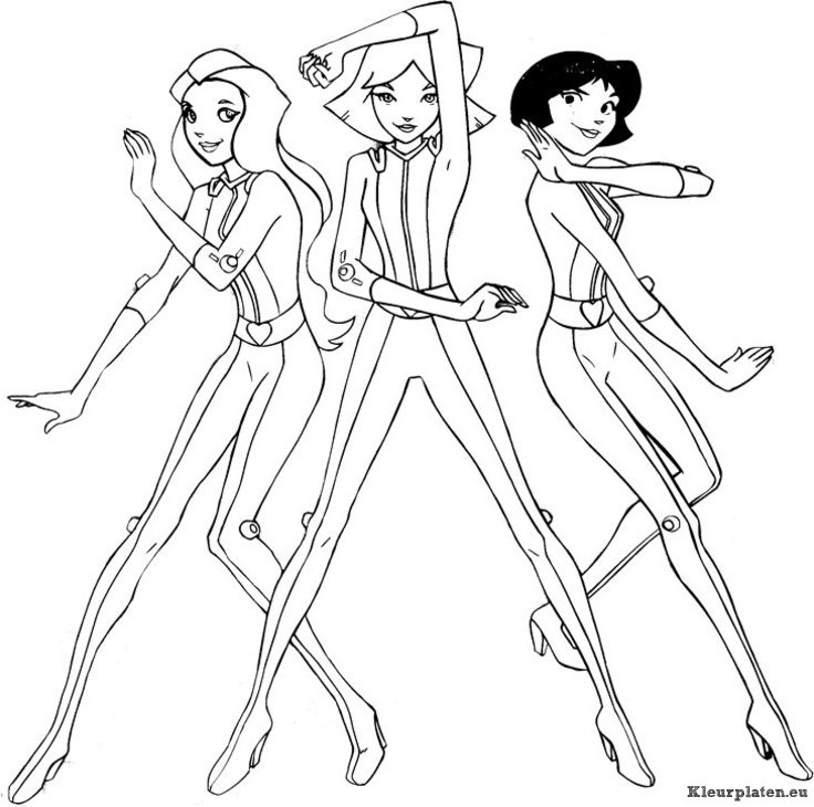 Totally spies kleurplaten