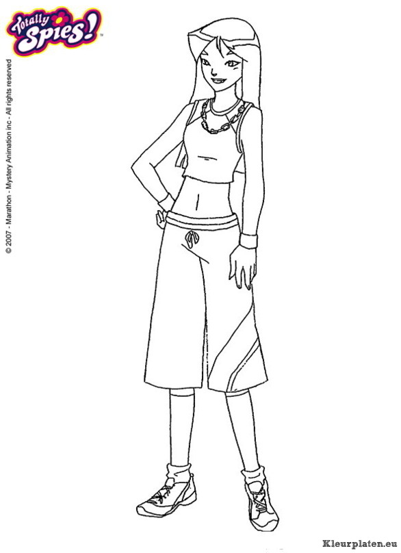 Totally spies kleurplaten