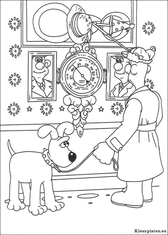 Wallace en gromit kleurplaten