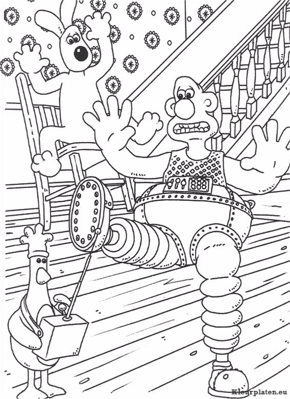Wallace en gromit kleurplaten