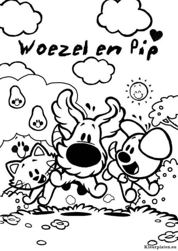 Woezel en pip kleurplaat