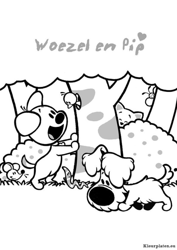 Woezel en pip kleurplaat