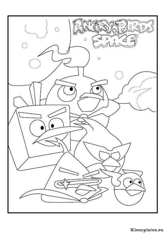 Angry birds space kleurplaten