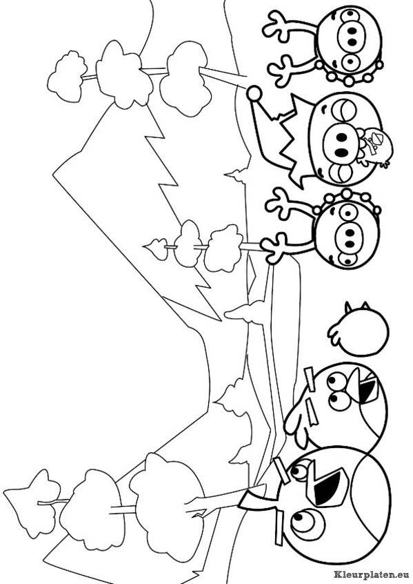 Angry birds kleurplaten