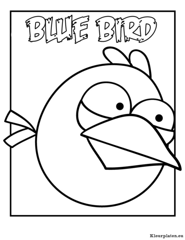Blue bird kleurplaat