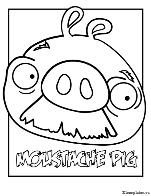 Molistache Pig kleurplaat