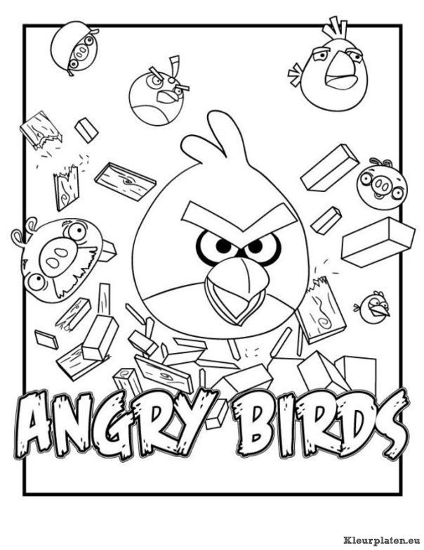 Angry birds kleurplaat