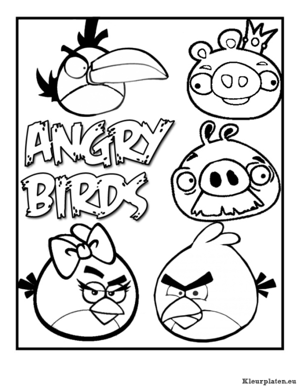 Angry birds kleurplaat