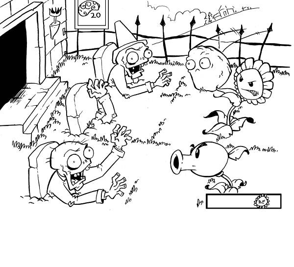 Plants vs zombies kleurplaten