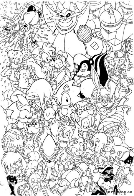 Sonic x kleurplaten