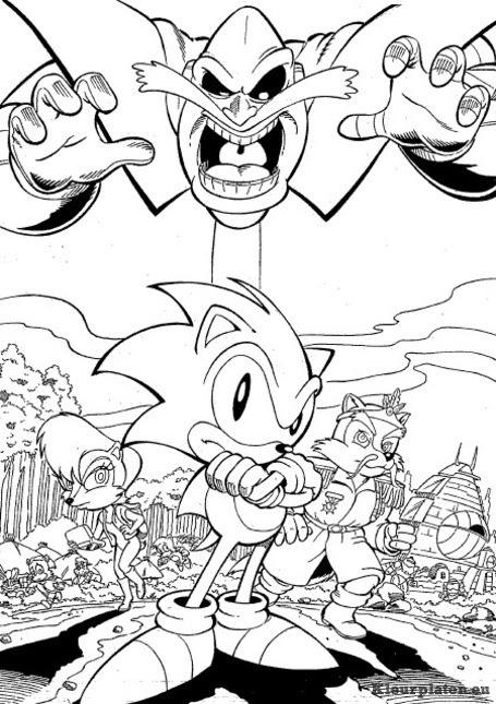 Sonic x kleurplaten