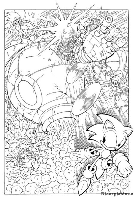 Sonic x kleurplaten