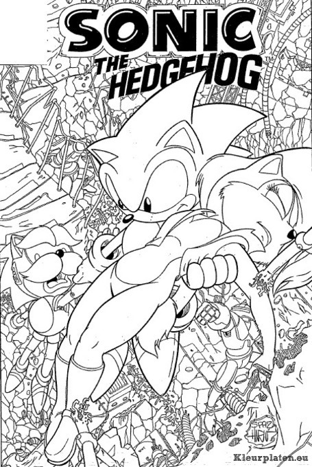 Sonic x kleurplaten