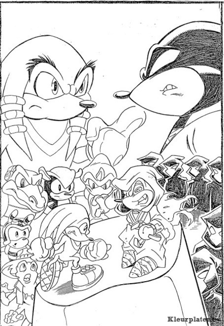 Sonic x kleurplaten