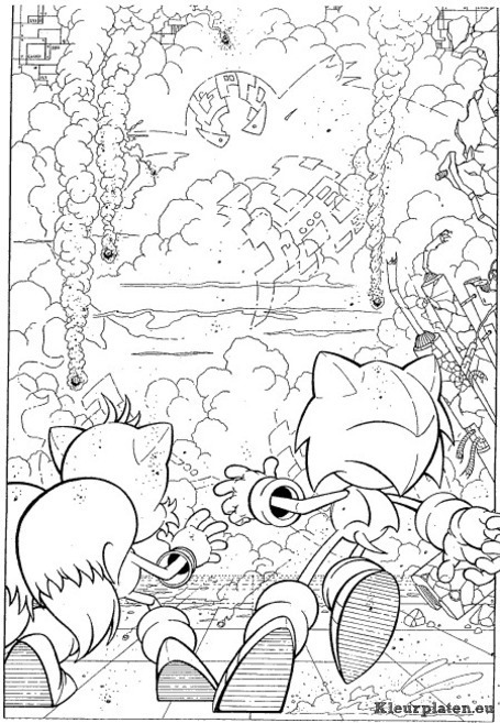 Sonic x kleurplaten