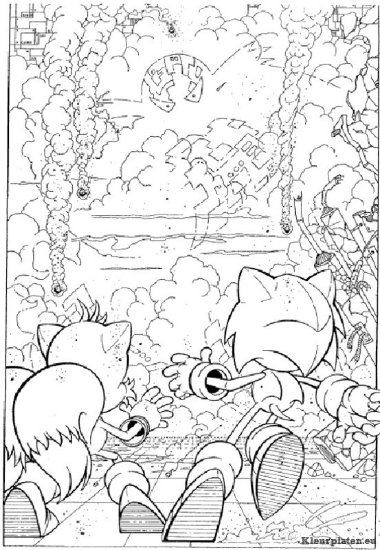 Sonic x kleurplaten