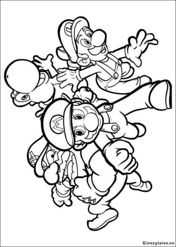 Super mario bros kleurplaten