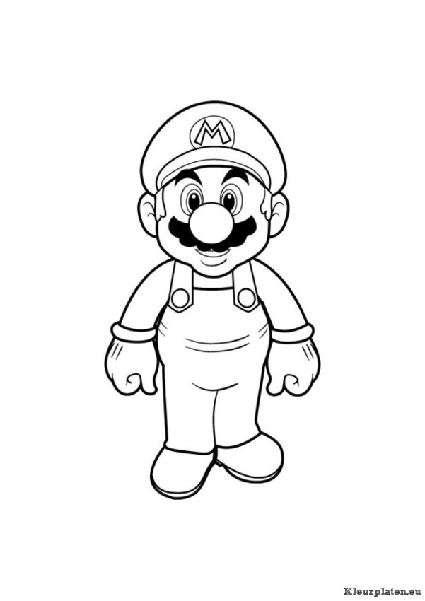 Super mario bros kleurplaat