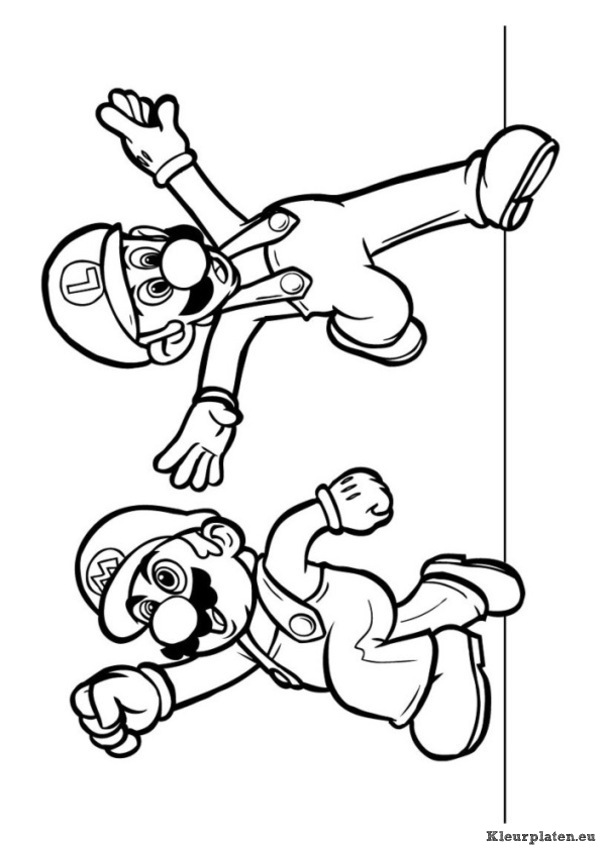 Super mario bros kleurplaten