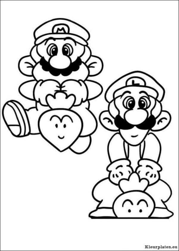 Super mario bros kleurplaten