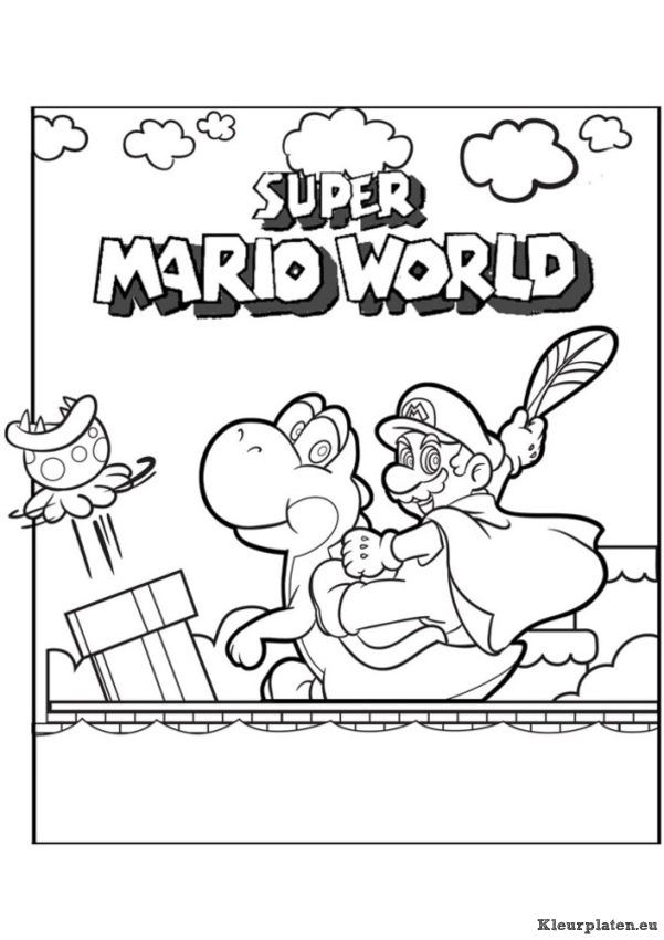 Super mario bros kleurplaten