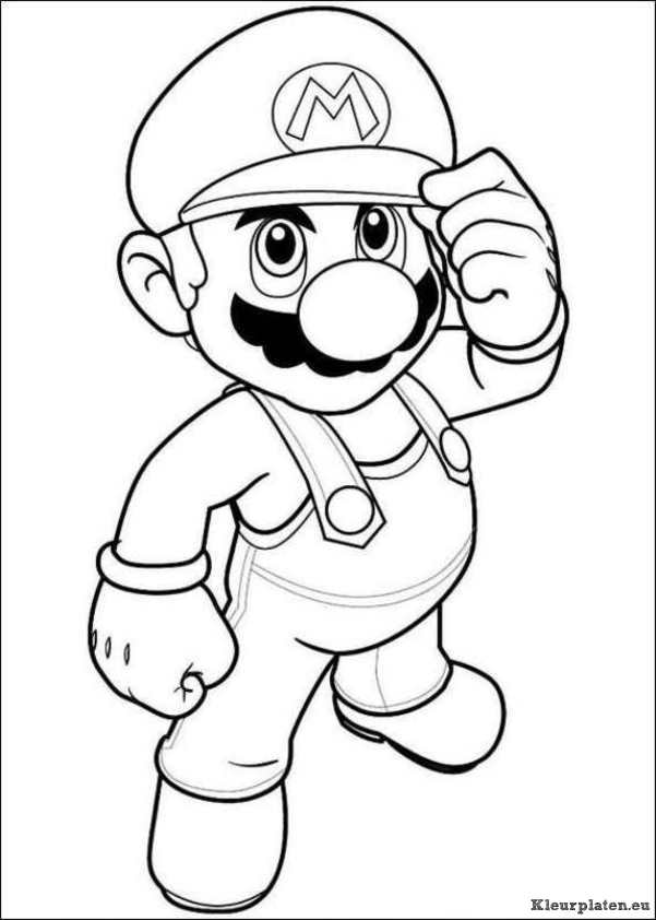 Super mario bros kleurplaat