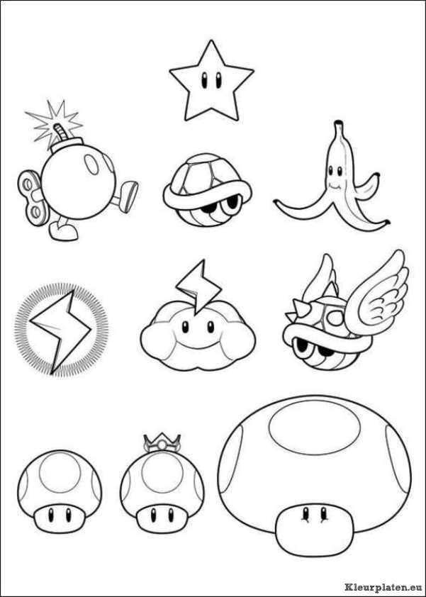 Super mario bros kleurplaten