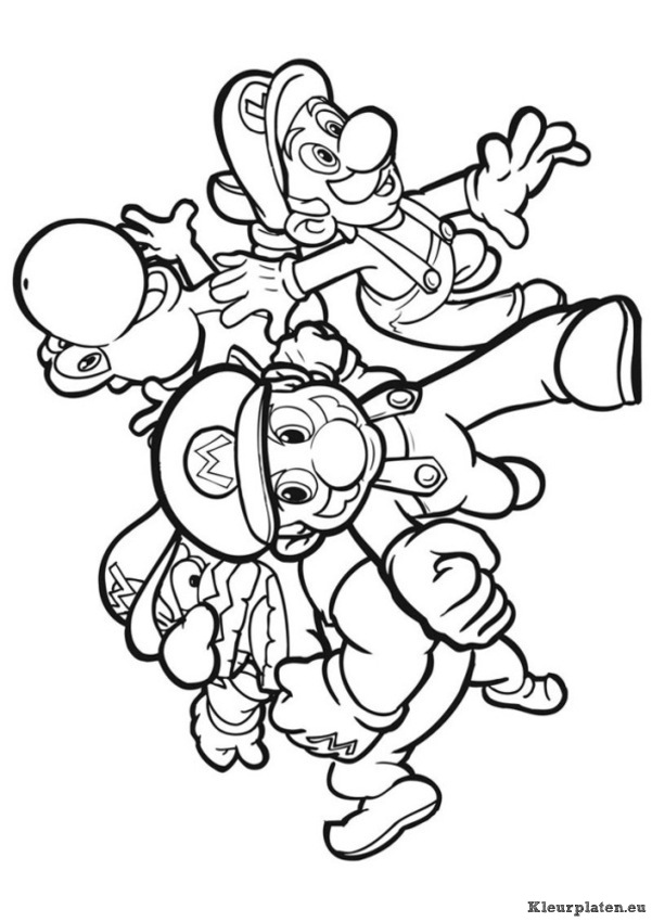 Super mario bros kleurplaten