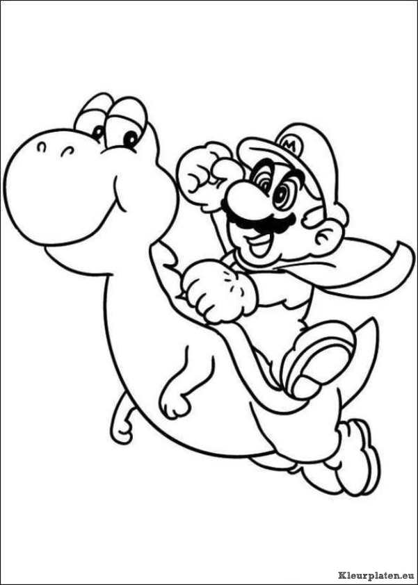 Super mario bros kleurplaten