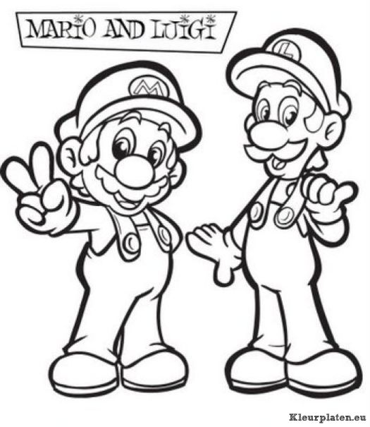 Super mario bros kleurplaten