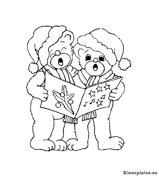 Kerst gezang kleurplaten