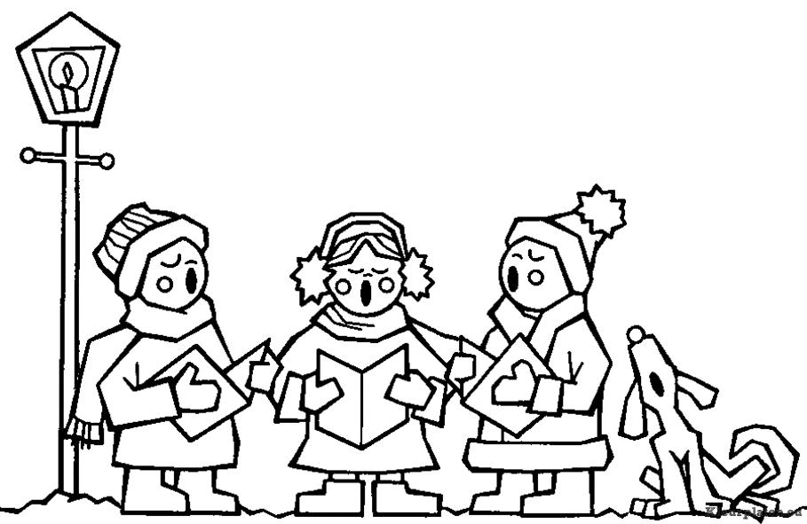 Kerst gezang kleurplaten