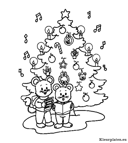 Kerst gezang kleurplaten