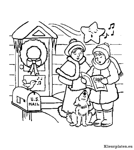 Kerst gezang kleurplaten